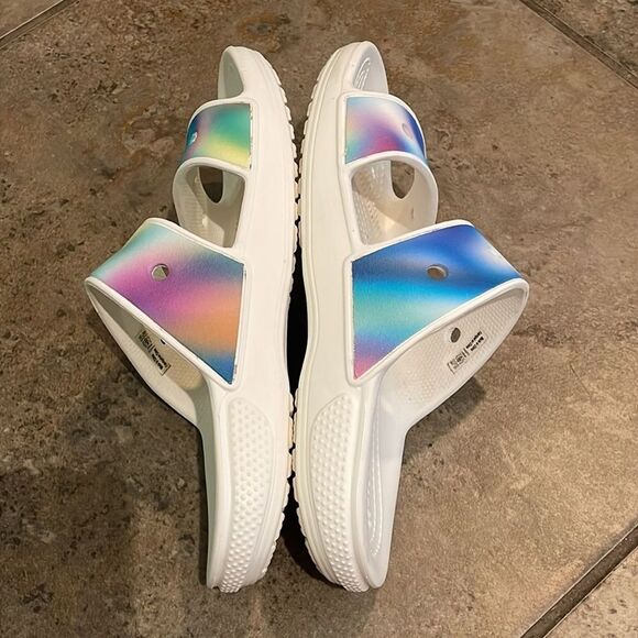 Crocs Classic Two Band Slide Sandal Shoes Unisex Size M6 W8 207771 Comfort - Picture 7 of 12